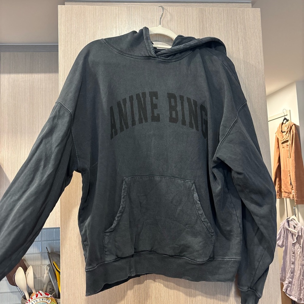 Anine Bing Black Sport Hoodie